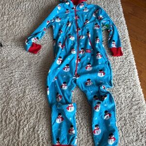 Tipsy Elves Blue Snowman unisex onesie jumpsuit